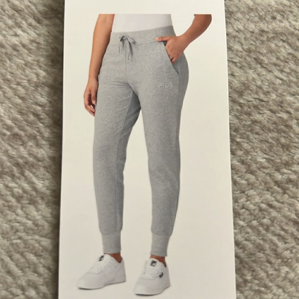 Fila Rib Cuffed Jogger Pants Elastic Tie Waist
